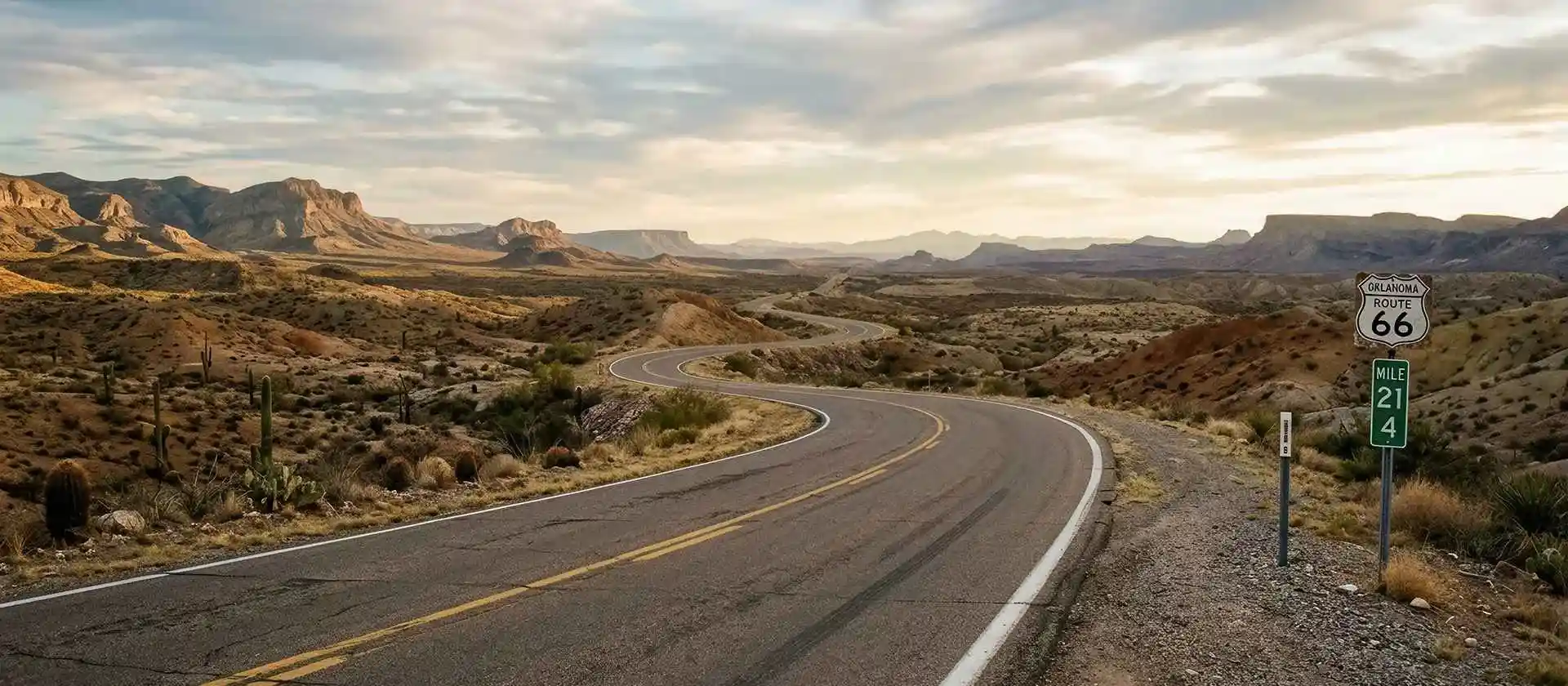 Route 66 am Abend